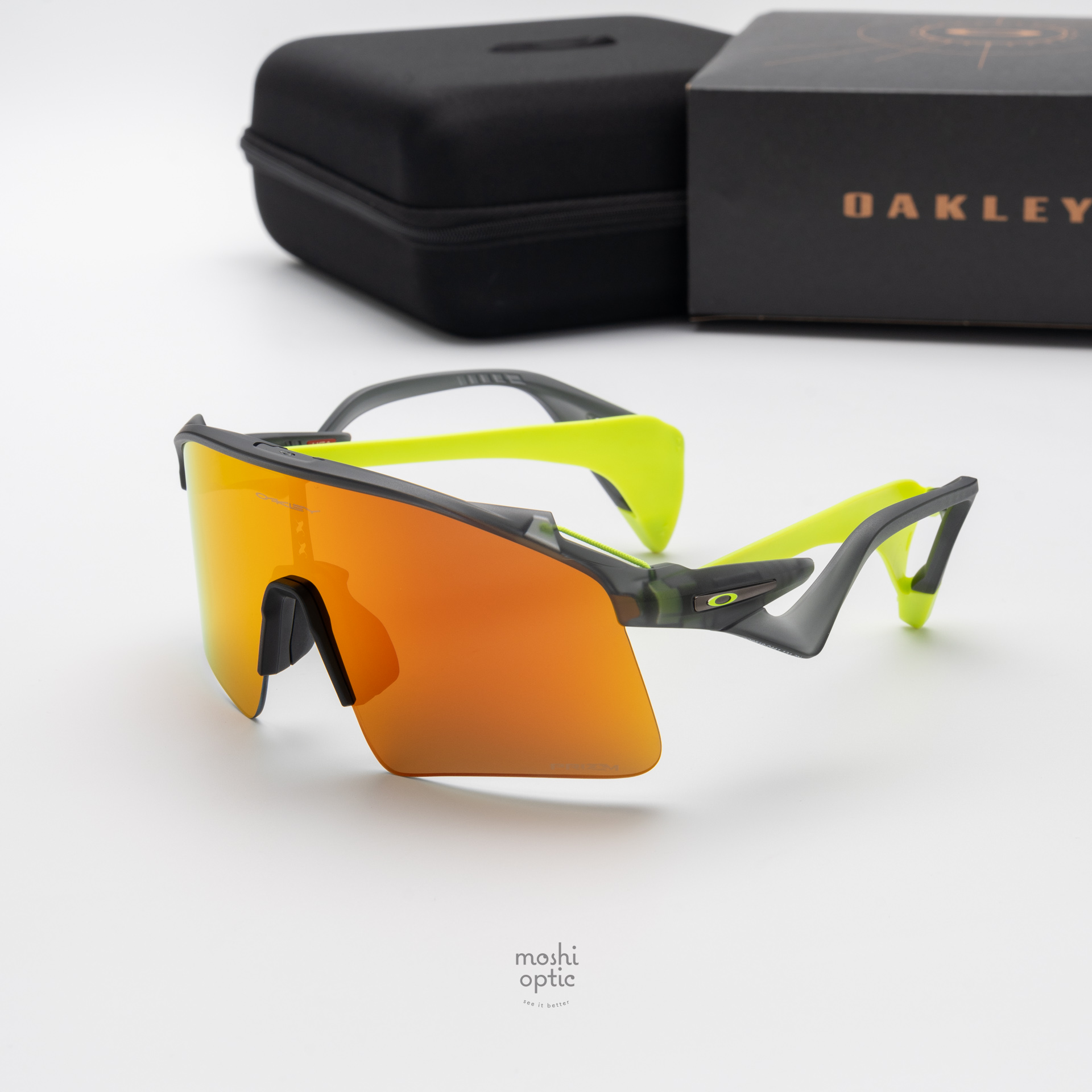 OAKLEY STUNT WING OO9519-04 Matte Grey Smoke Prizm Ruby