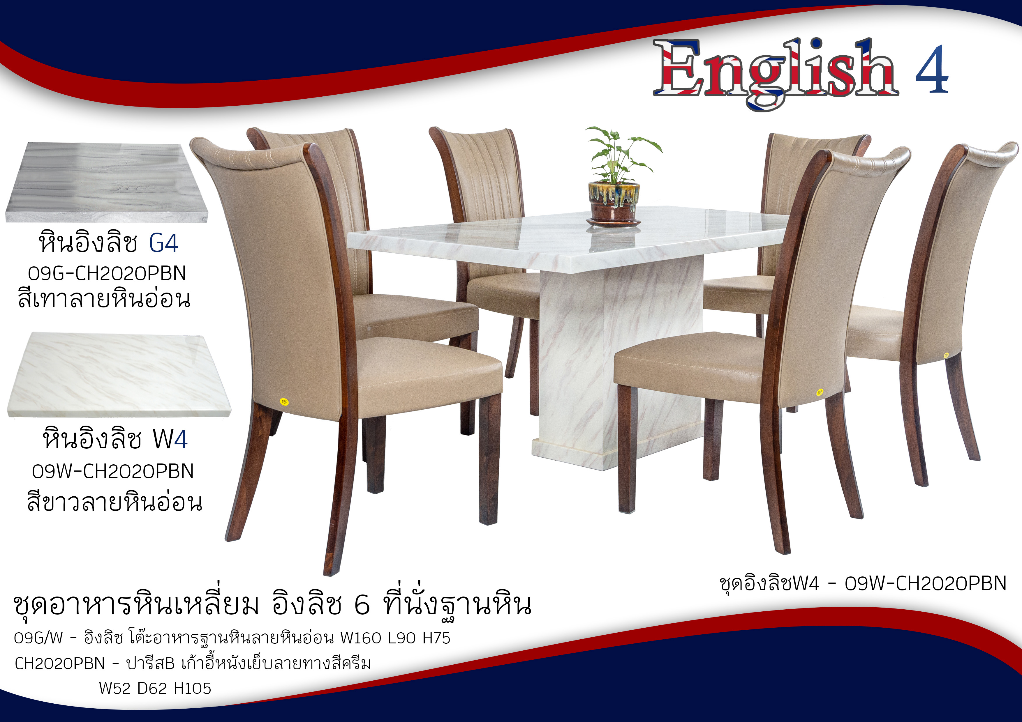 ชุดอาหารหิน 6 ที่นั่ง English 4