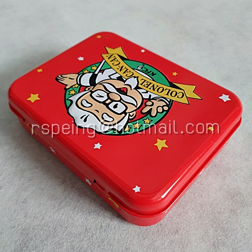กล่องสังกะสีเคลือบ KFC COLONEL CAN-CAN สีแดง