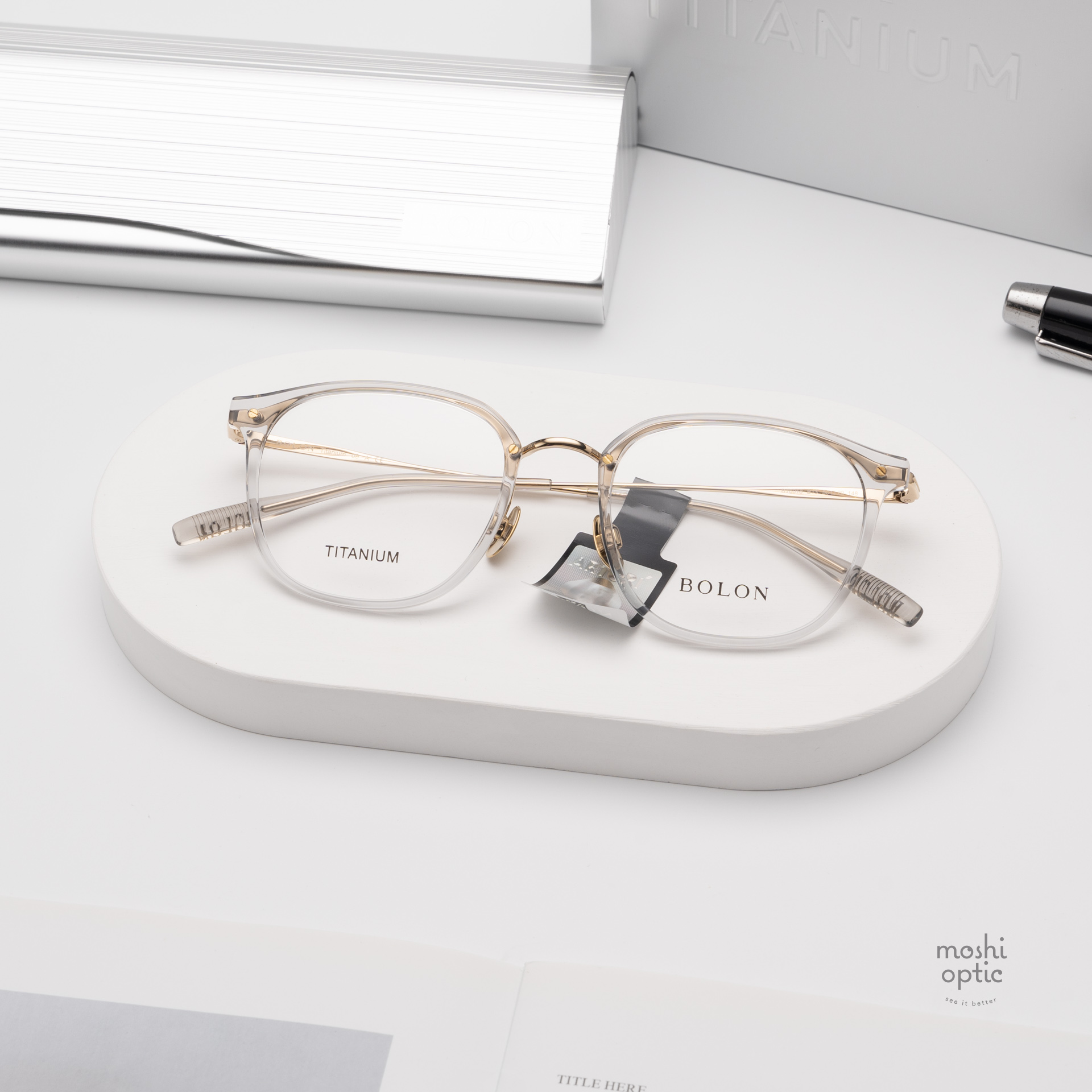 แว่นสายตา BOLON รุ่น BT6018 B13 Grey / Godl