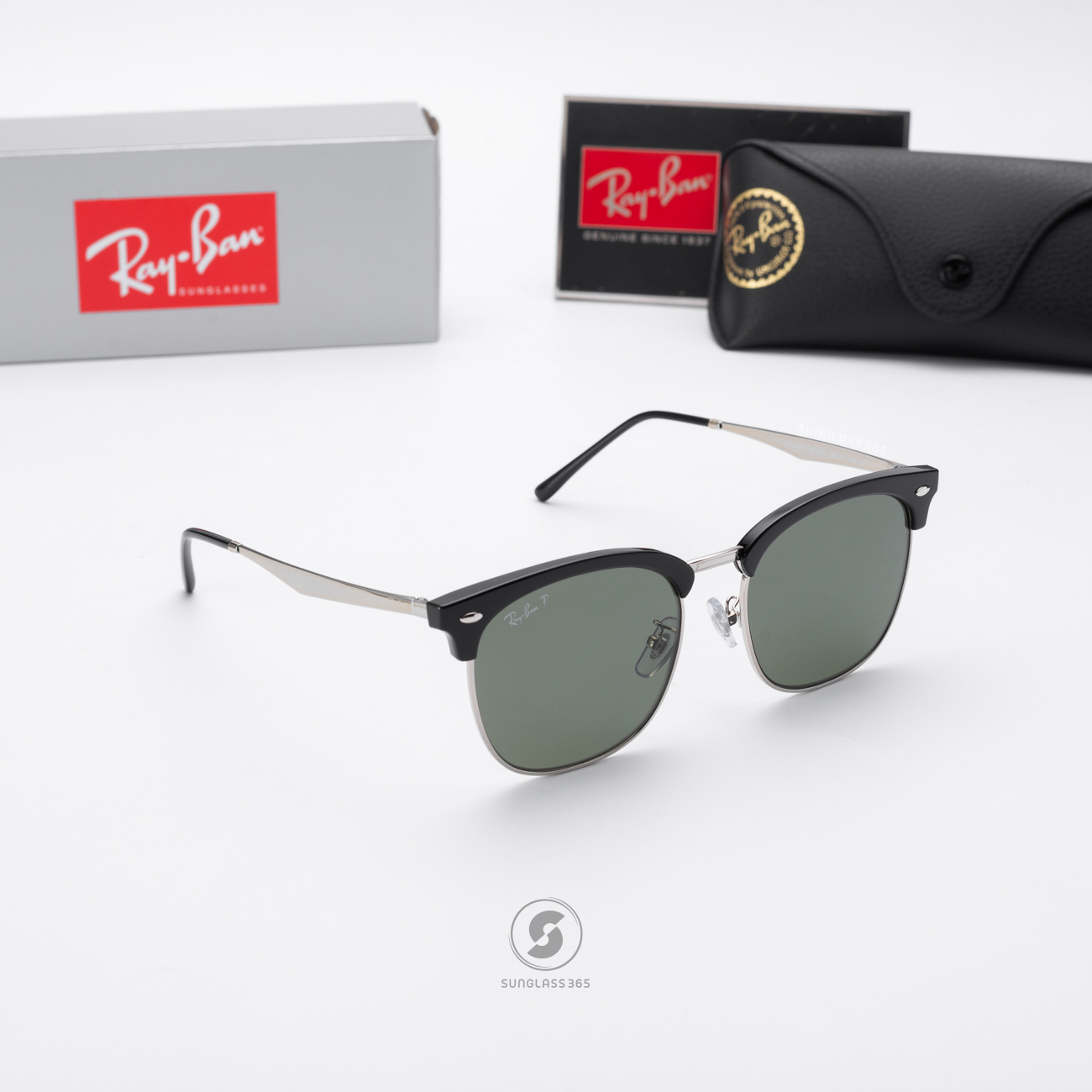 Ray Ban Clubmaster RB4418D 6670/9A Black on Silver