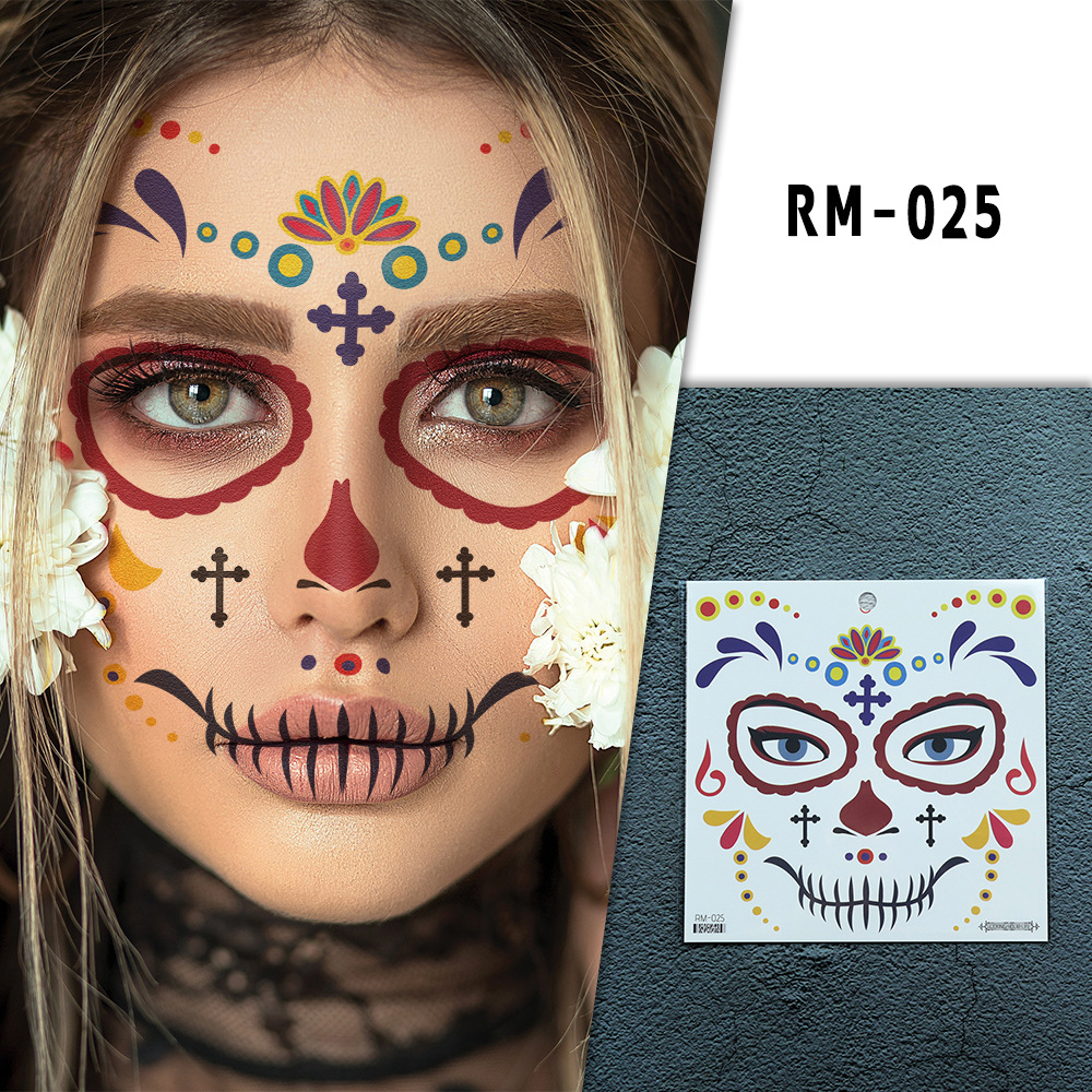 Tattoo Halloween สติ๊กเกอร์แต่งหน้าลายฮาโลวีน #G