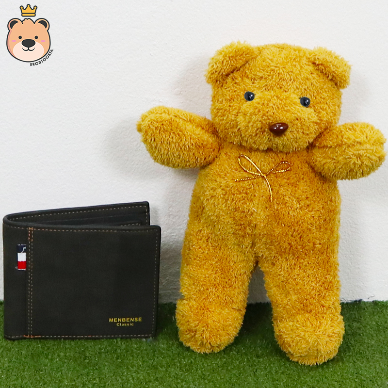 ของขวัญให้แฟนหนุ่ม ของขวัญผู้ชาย เซ็ตเซอร์ไพรส์อัดเม็ดโฟมเต็มกล่อง (หมียืนน้ำตาล+กระเป๋าตัง) ****ได้ของตามแบบที่ลูกค้าเลือก****