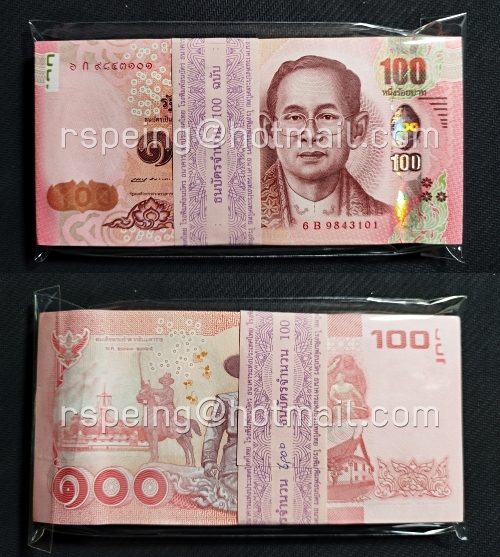 ธนบัตรหมุนเวียน ยุครัชกาลที่ 9 ธนบัตรแบบ 16 ชนิดราคา 100 บาท ยกแหนบ (3)