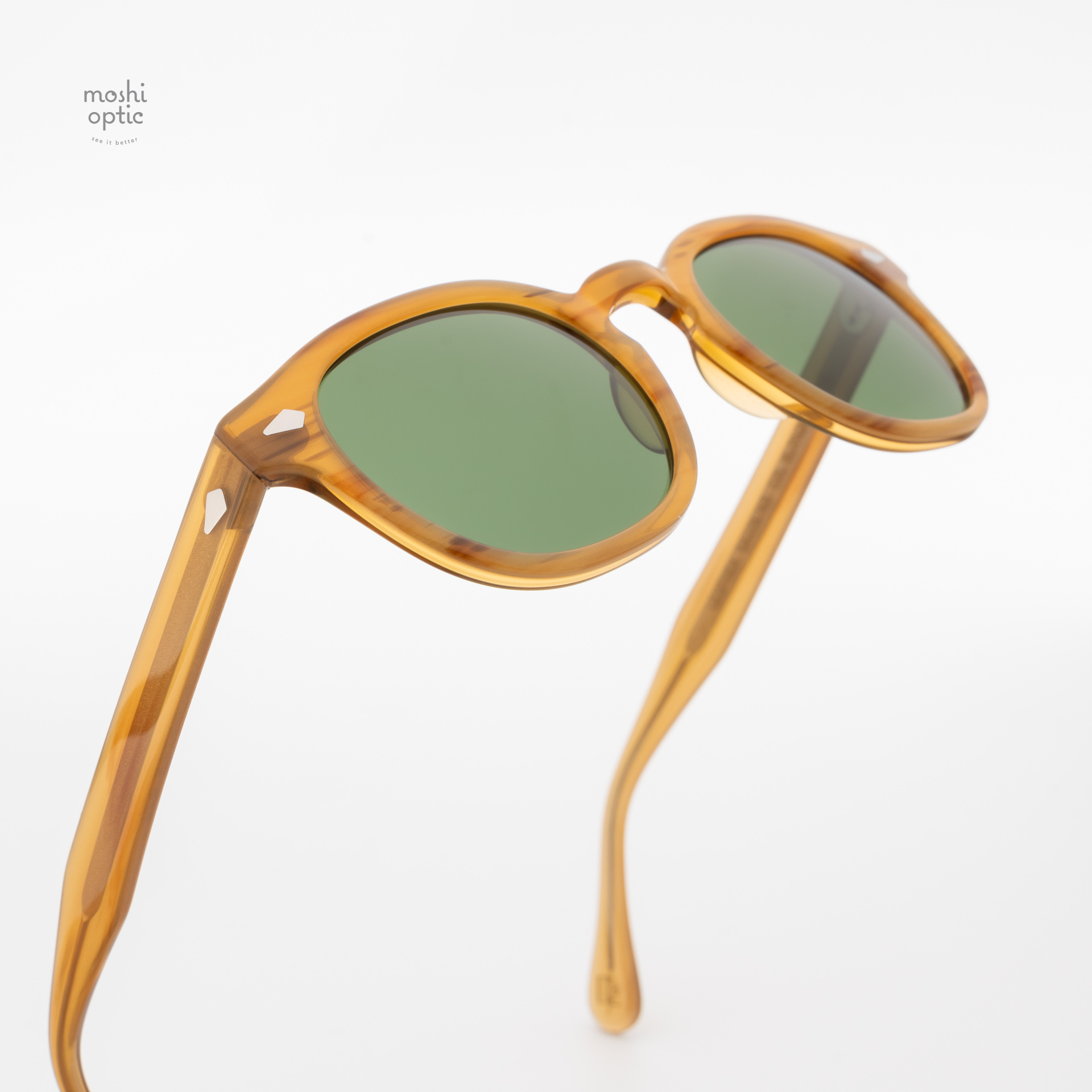 แว่นกันแดด Moscot Sun Lemtosh Blonde Calibar Green