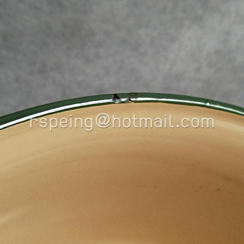 อ่างเคลือบโบราณ KOCKUM SWEDEN 38 cm. (8 Lit.) สีครีมขอบเขียว ขนาดใหญ่ วินเทจสแกนดิเนเวียแท้!