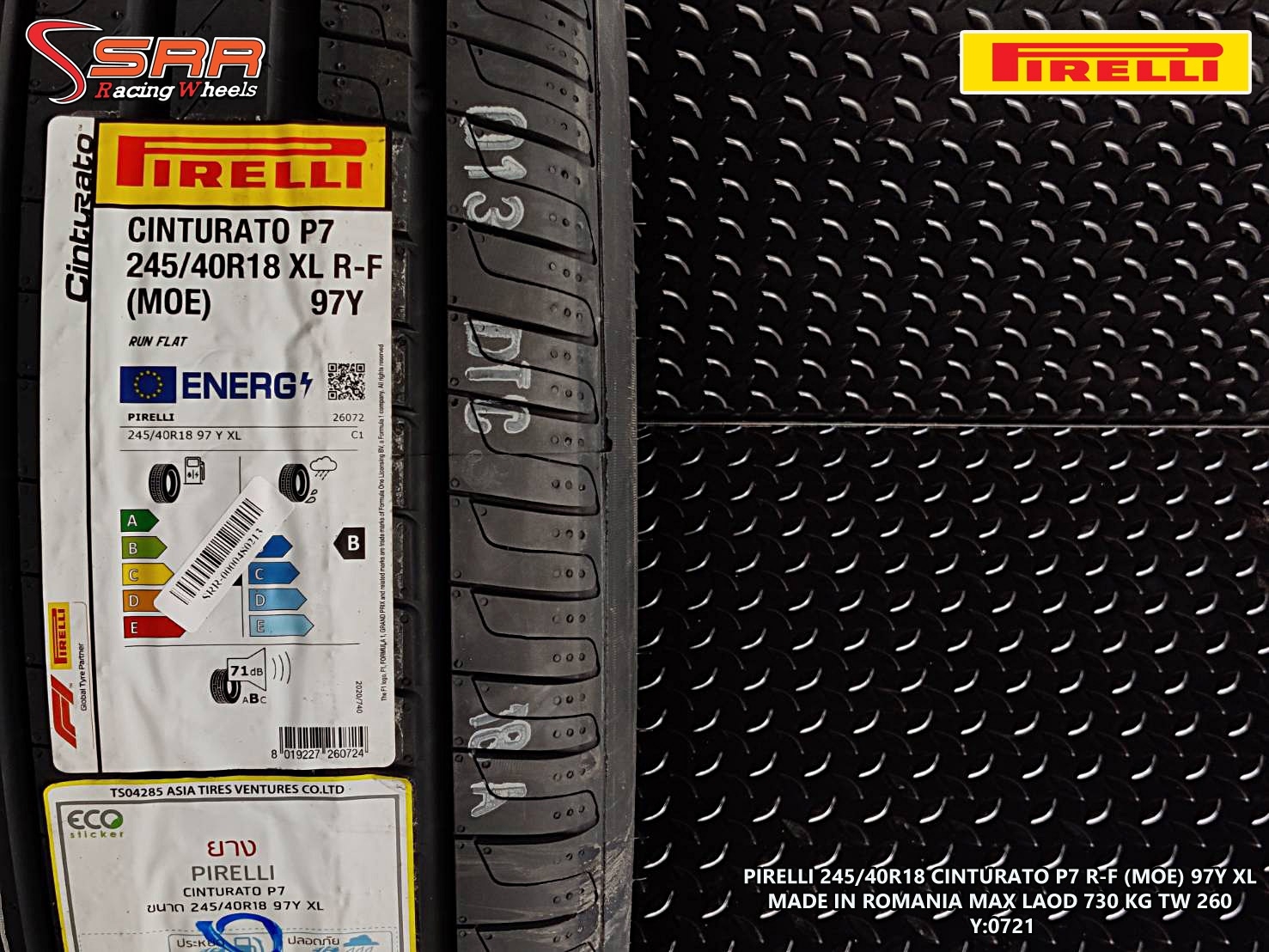 PIRELLI CINTURATO P7 RUNFLAT (MOE) 245-40-18 ปี 2021 ราคาถูก