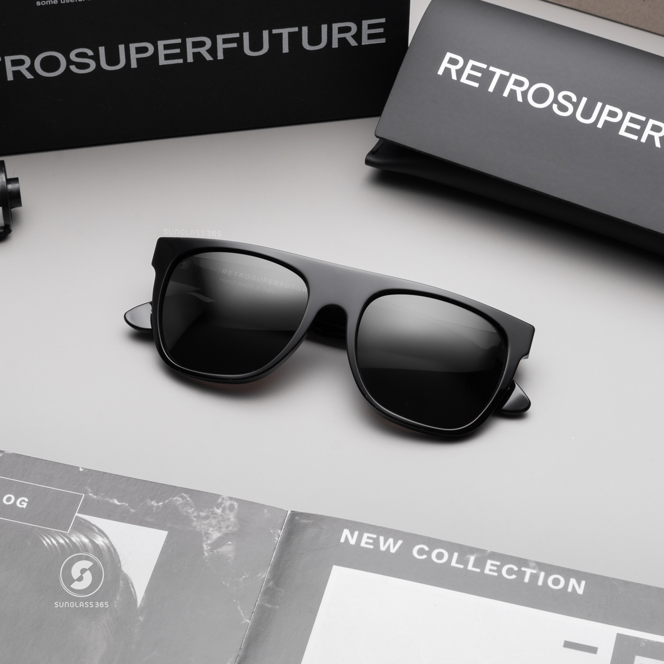 แว่นกันแดด SUPER SP FZQ SP Flat Top Black