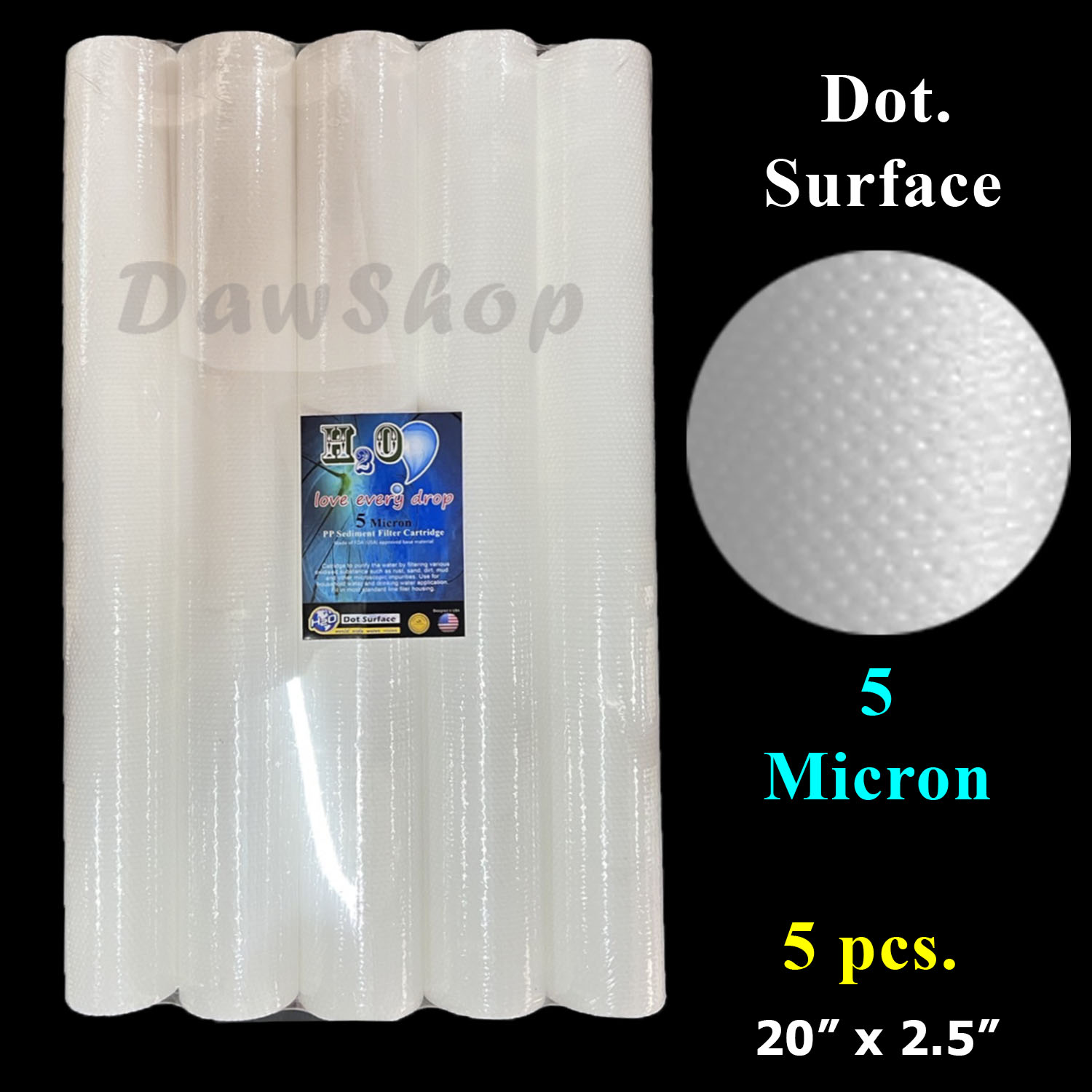 ราคาพิเศษ PP 20" 5 Micron Dot Surface (ผิวหลุม) 5 pcs.