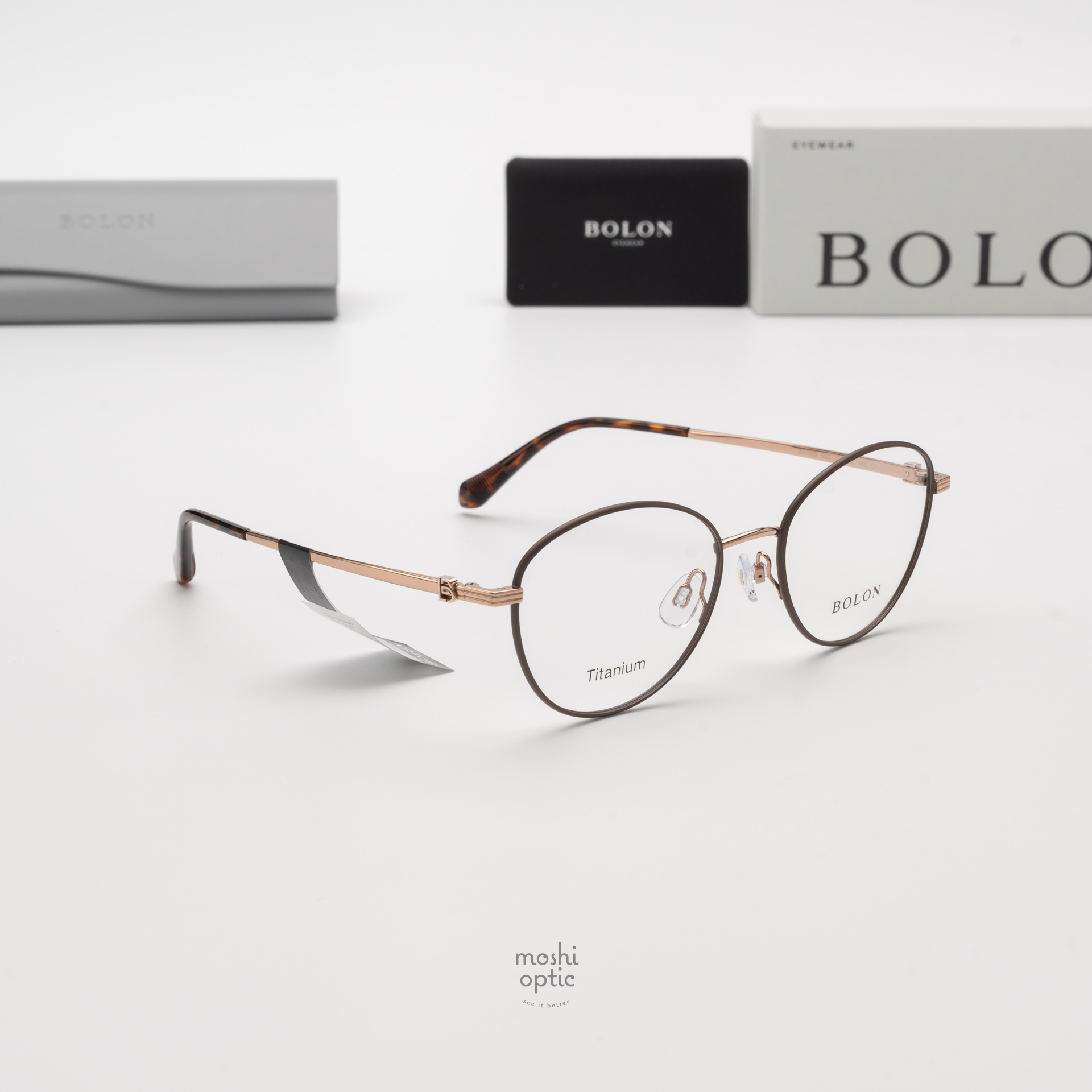 แว่นสายตา BOLON รุ่น VILNIUS BA7029 B32 Rose Gold|Matte Dark Brown Front Rim