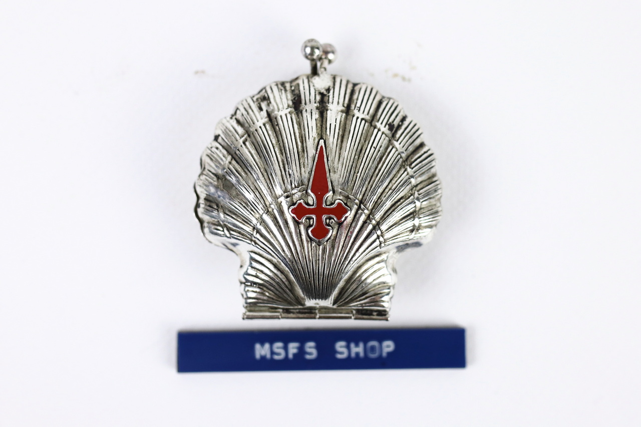 [Vintage] ตลับเงินรูปหอยเชลล์ Santiago pilgrim shell ตลับใส่สร้อย Rosary ขนาดเล็ก