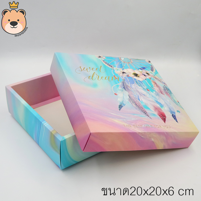 กล่องของขวัญ Gift box ประกอบให้พร้อมส่ง กล่องเปิดฝา กล่องของขวัญชำร่วย มี 4 ลายให้เลือก (แพ็คกล่องส่ง)