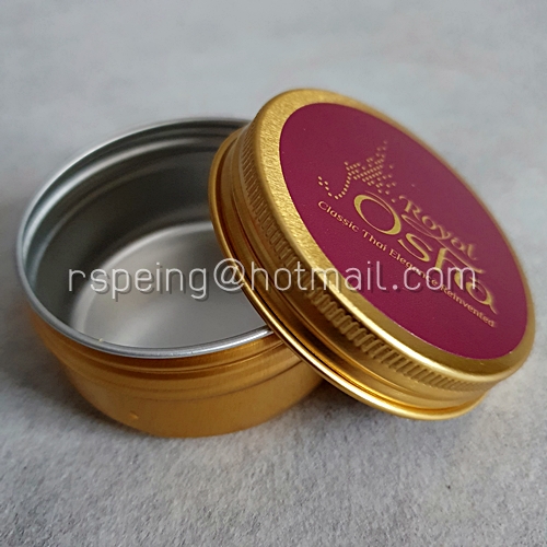 กระปุกอลูมิเนียมฝาเกลียวสีทอง ลาย Royal Osha