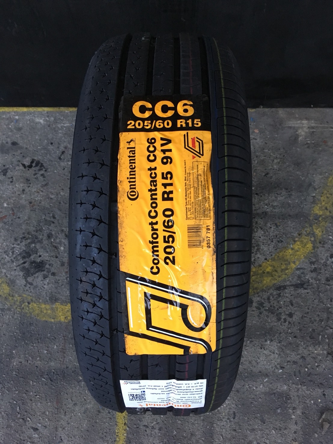 CONTINENTAL CONTACT CC6 205/60-15 เส้น 2250 ปกติ3000 ปี18