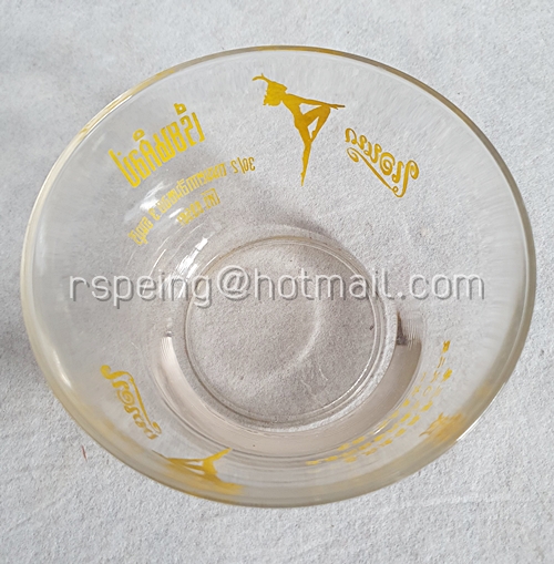 ชามแก้ววินเทจ ตรามงกุฎ ร้านเรียนศิลป์