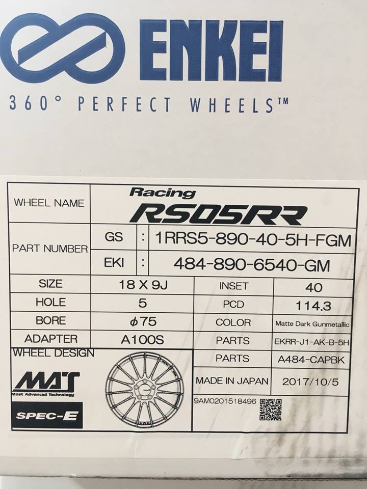 ล้อแท้ ENKEI RS05RR ขอบ18
