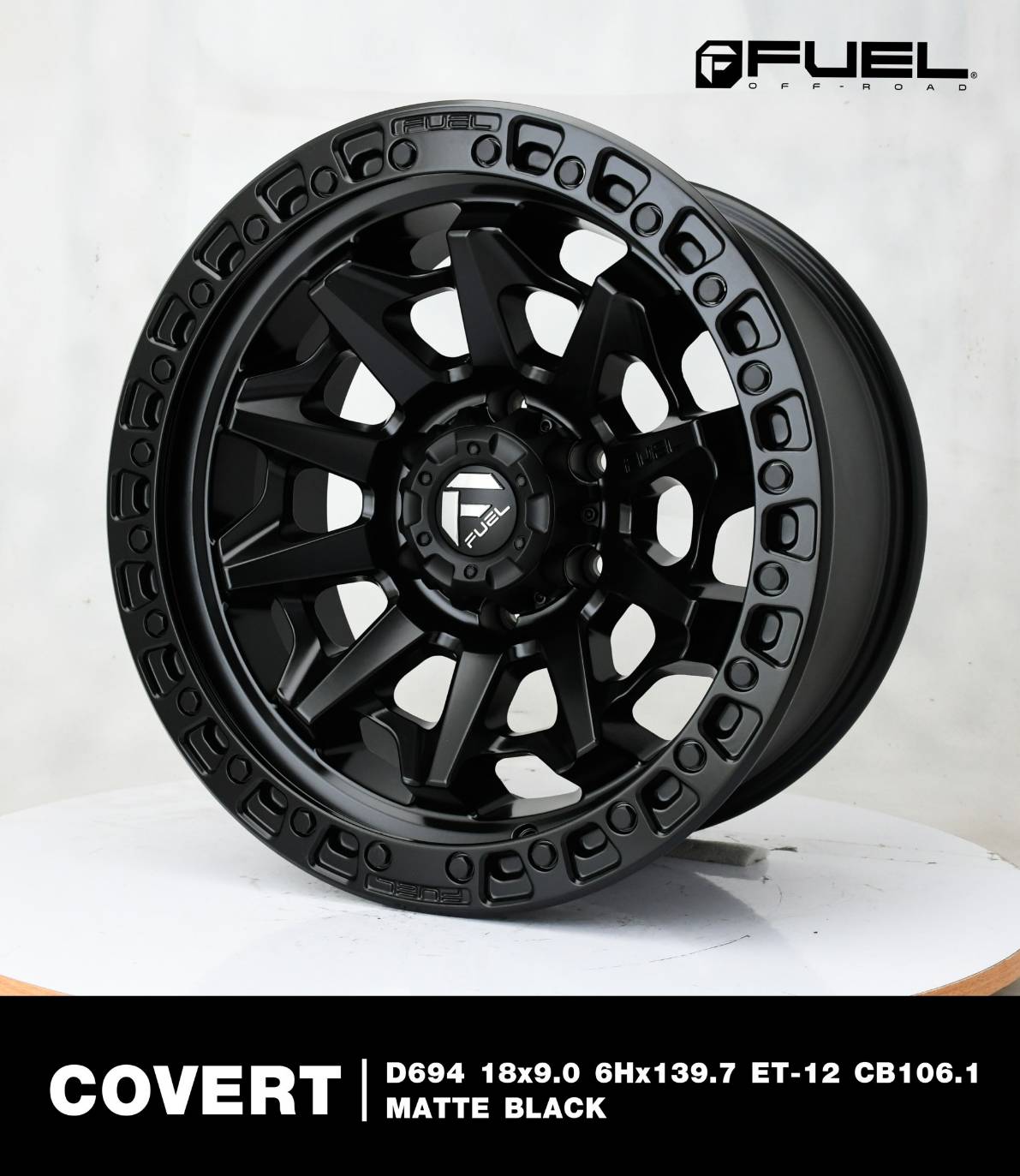 ล้อแม็ก USA. แท้ FUEL COVERT D694 18x9 6x139.7 ET-12 ราคาพิเศษ