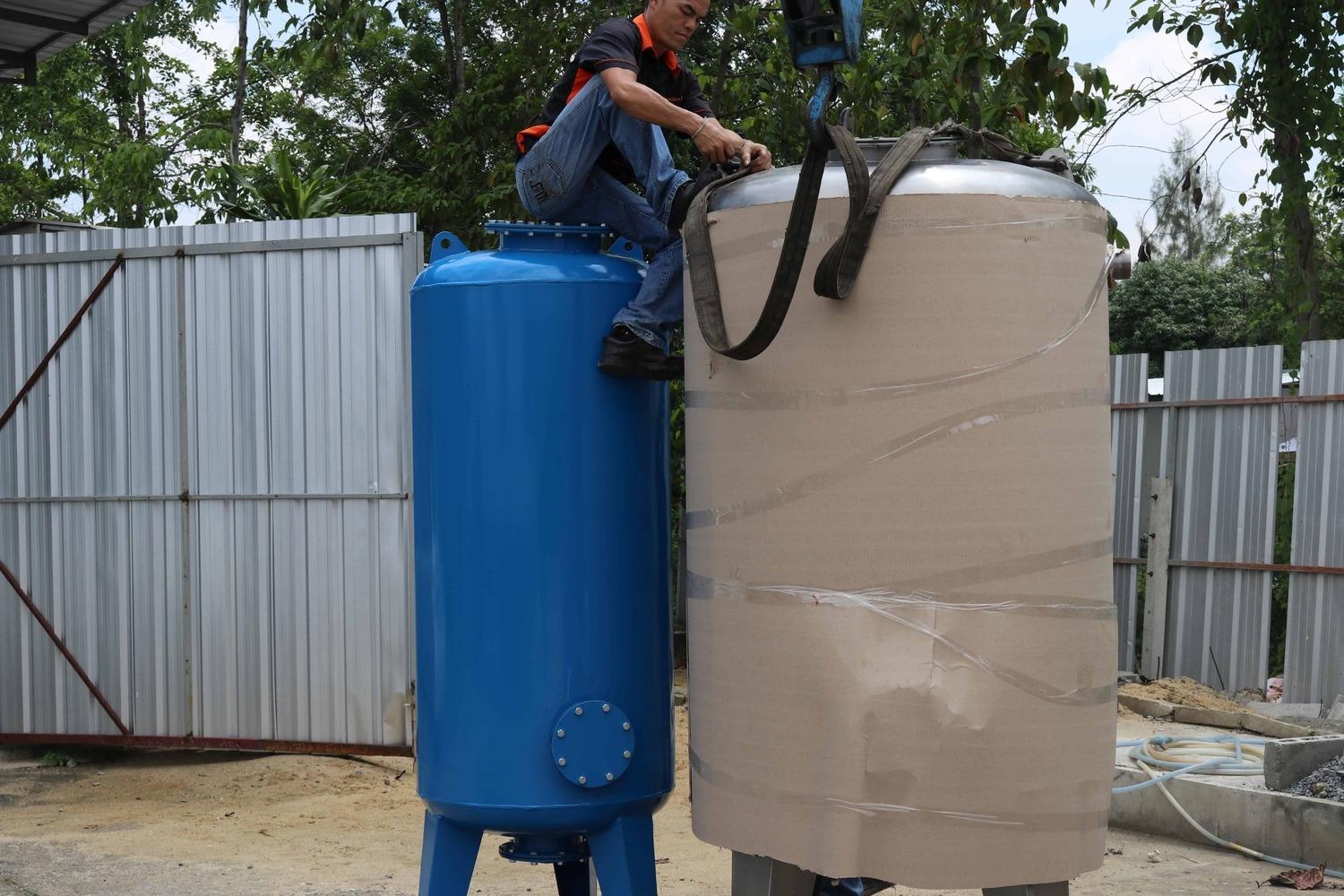 ถังกรองเหล็กขนาด24นิ้ว60cm. x 150cm. x 4.5 mm.