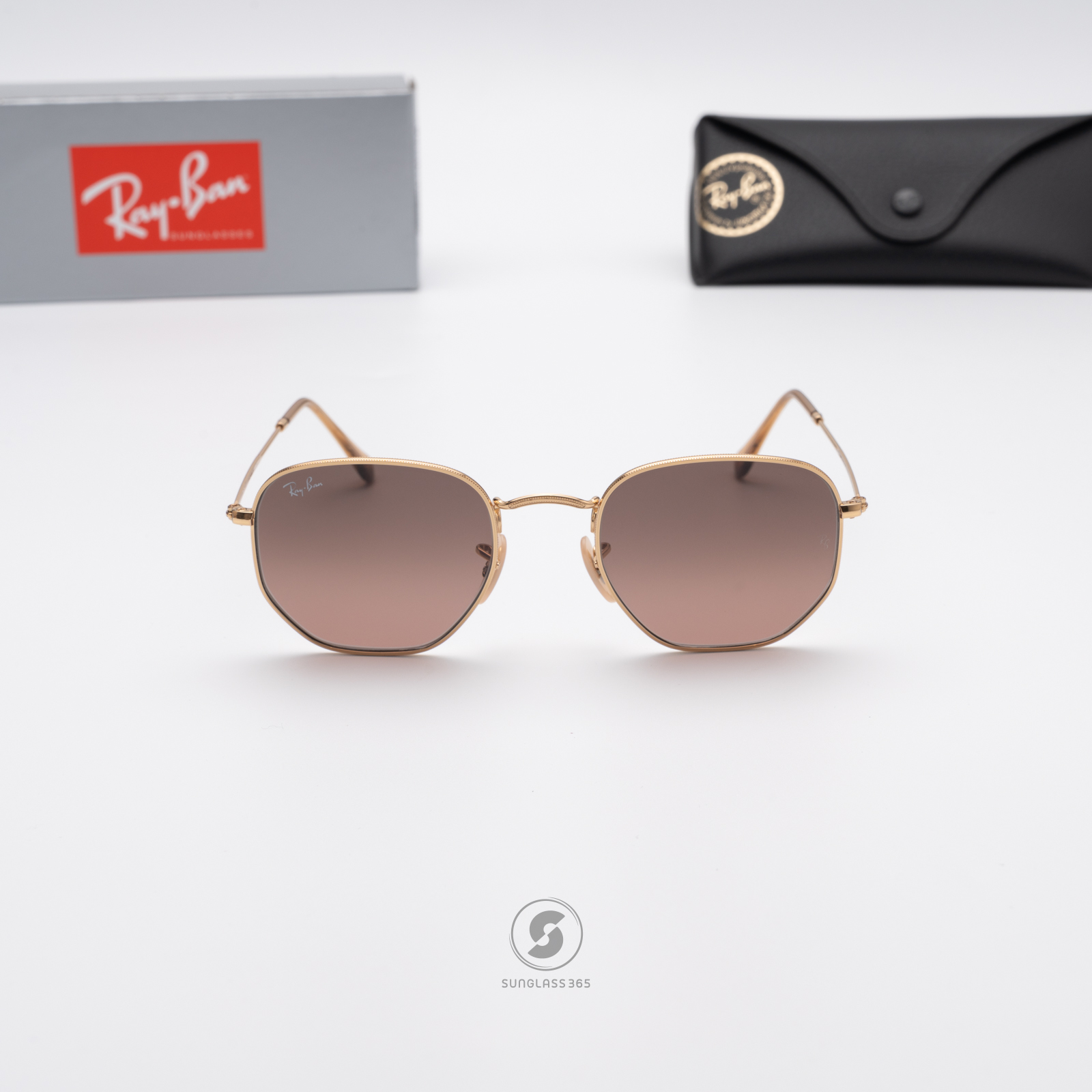 RayBan RB3548N 912443 Hexagonal Brown Gradient Grey