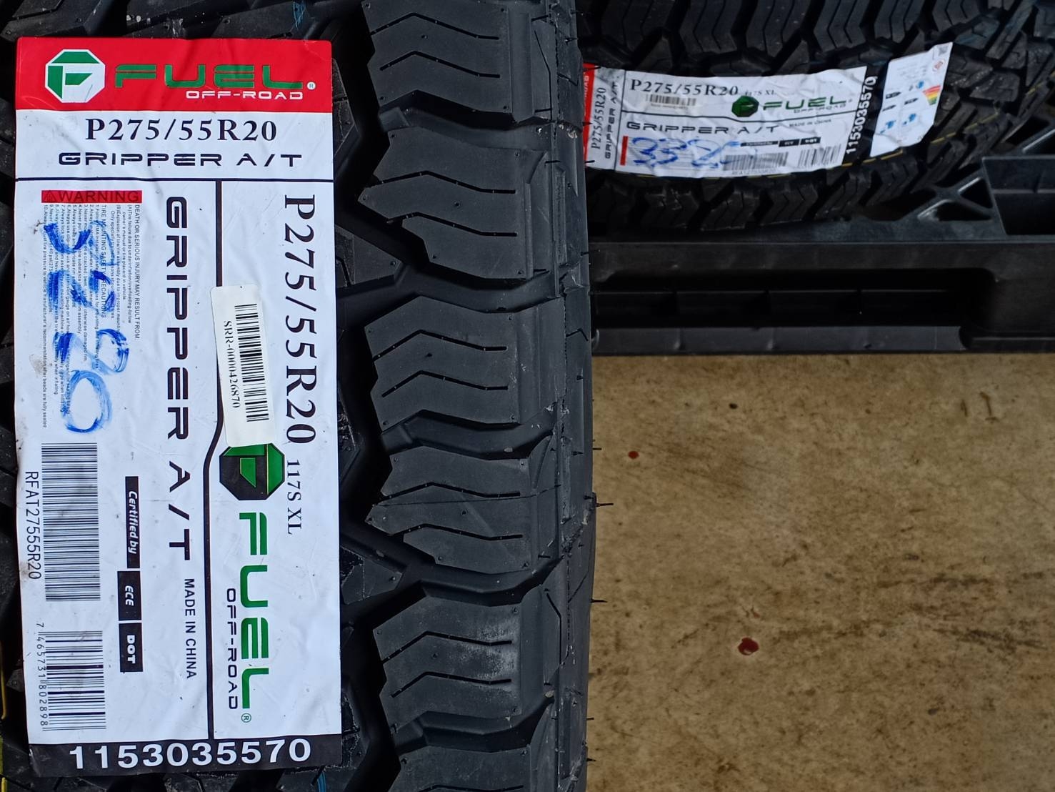 FUEL 275/55R20 GRIPPER A/T 117S XL MADE IN CHINA