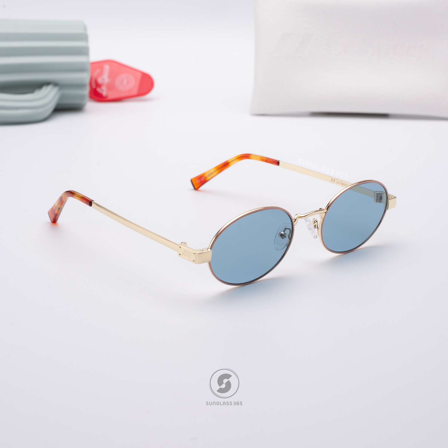 แว่นกันแดด Le Specs LSP2452417 POSEIDON DEUX Gold - Teal Tint