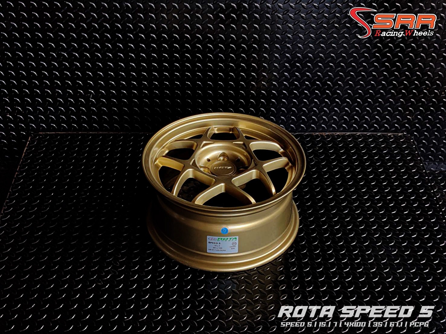 ROTA : SPEED5 15X7 4X100 67.1 PCPG (ทอง)