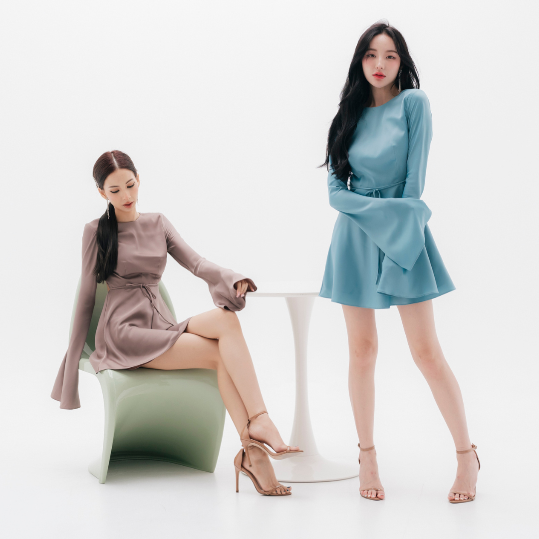 Lism D-097 Satin Bell Charm Dress ชุดเดรสซาติน