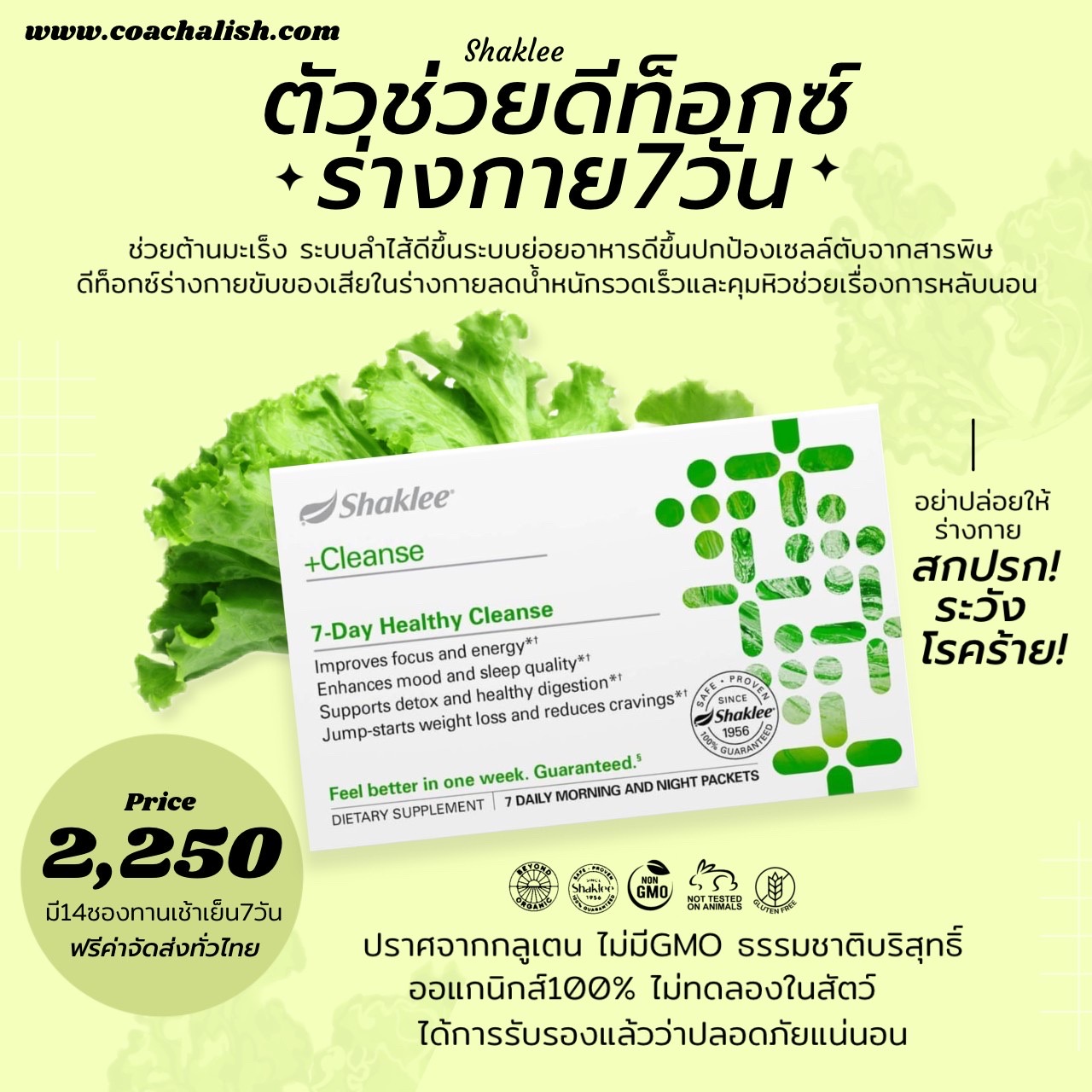 (พร้อมส่งในไทย) ลด 50%ตัวช่วยดีท็อกซ์ร่างกายและลำไส้ 7-Day Healthy Cleanse