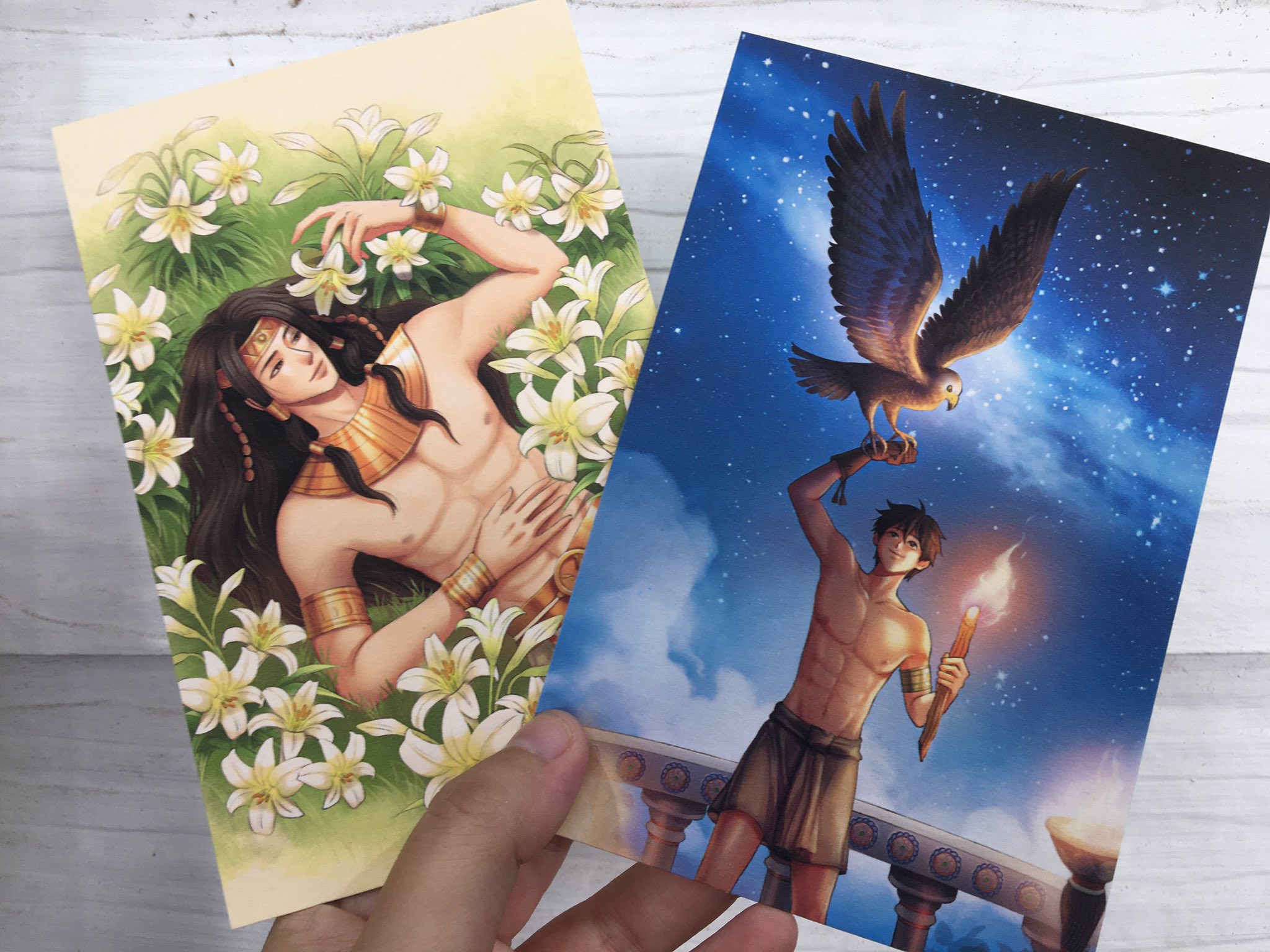 โปสการ์ดเจ้าชายมิโนส-เธเซียส จากเรื่องมหาบุรุษแห่งครีตัน [ส่งฟรี]