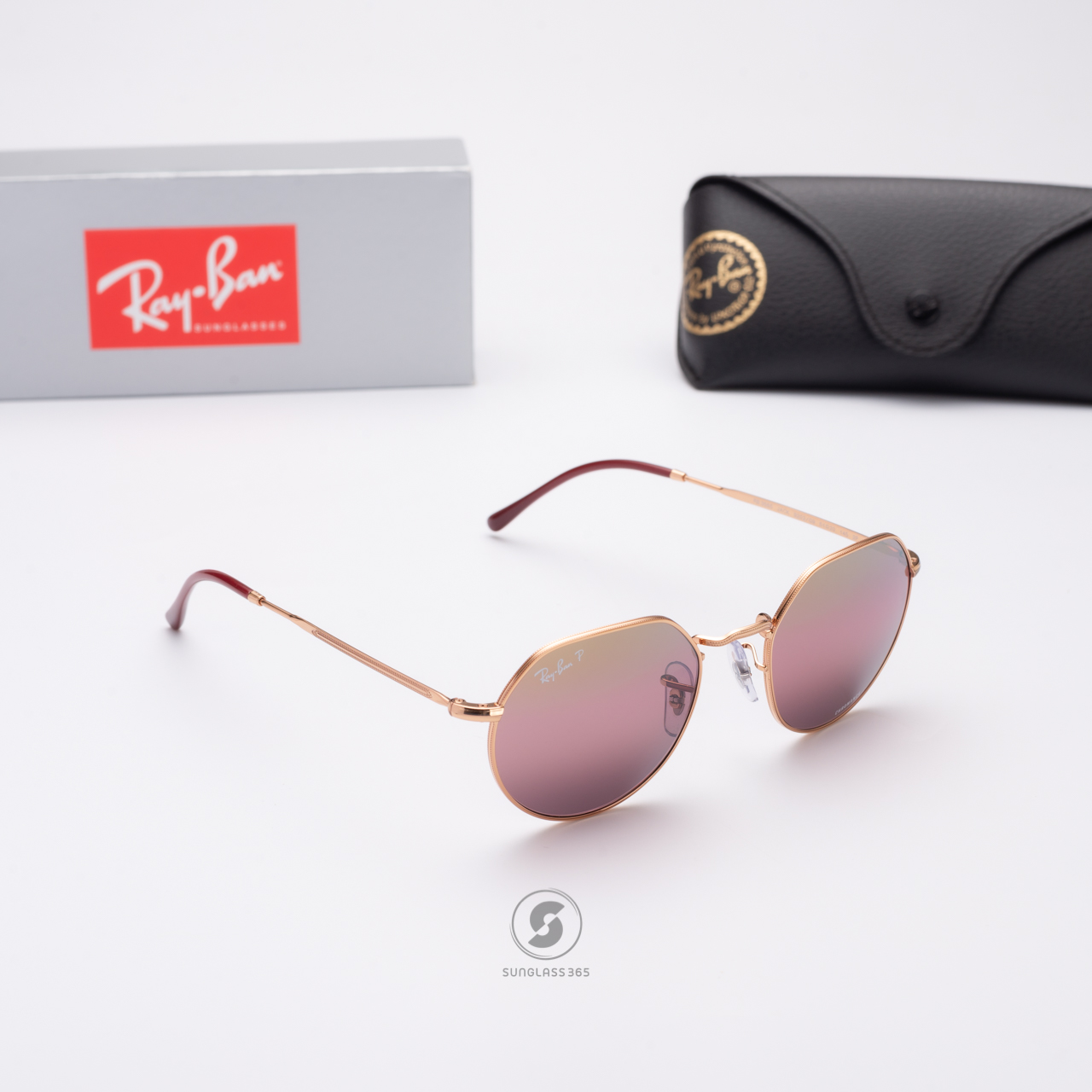 RayBan Jack RB3565 9202G9 Rose Gold Polarized Chromance