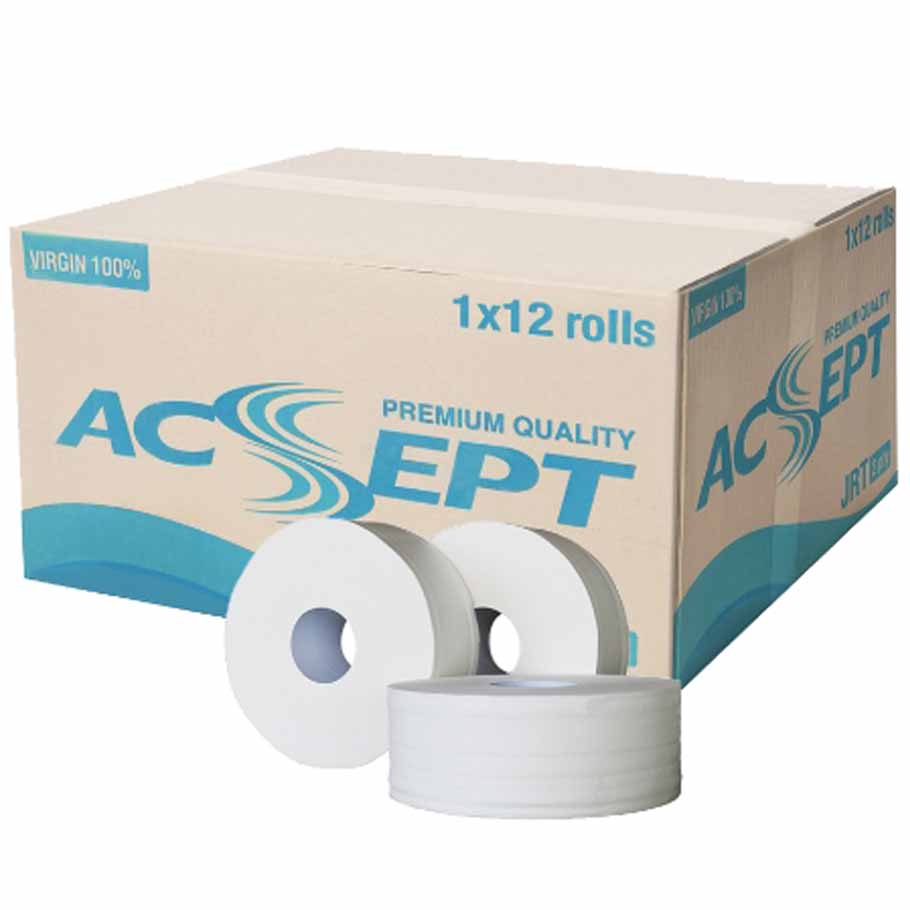 กระดาษชำระม้วนใหญ่ JRT 2 Ply Acsept (Virgin)