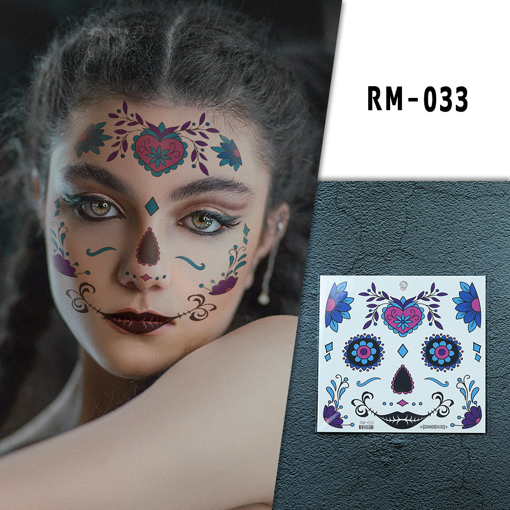 Tattoo Halloween สติ๊กเกอร์แต่งหน้าลายฮาโลวีน #G