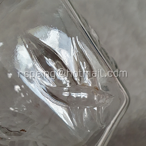 โถแก้ว โหลแก้วใสแปดเหลี่ยม มีฝาปิดสูญญากาศ ลายผักผลไม้ Made in France