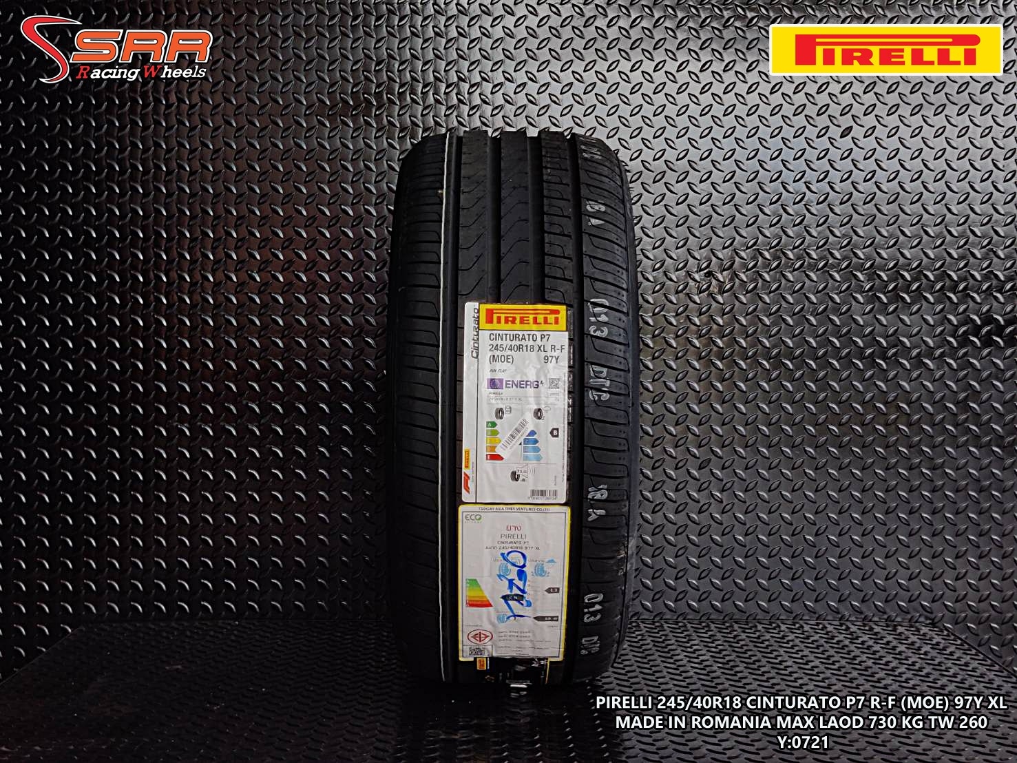 PIRELLI CINTURATO P7 RUNFLAT (MOE) 245-40-18 ปี 2021 ราคาถูก