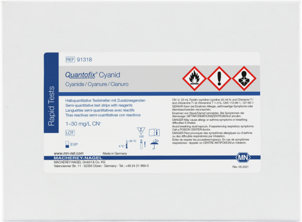 QUANTOFIX® Cyanide test strips 91318 กระดาษทดสอบไซยาไนด์