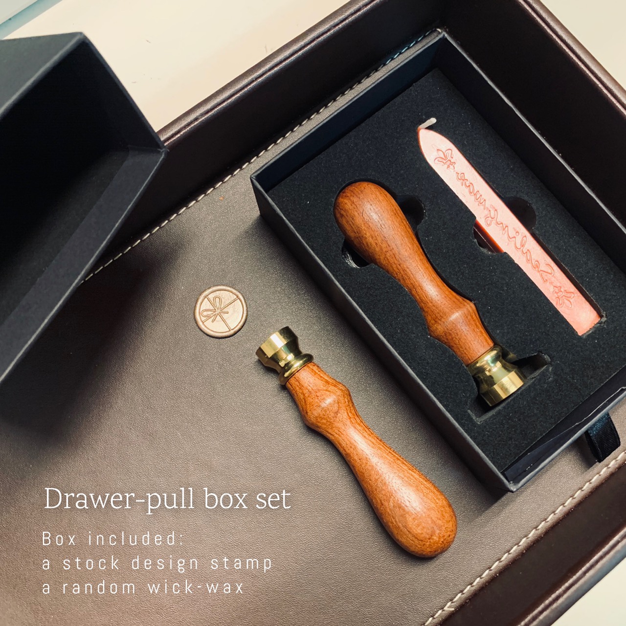 Black drawer box มาพร้อมครั่ง (เลือกตราประทับพร้อมส่งได้)