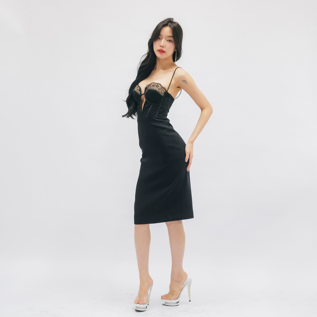 LISM D-109 Midnight Corset Dress ชุดเดรสสายเดี่ยว