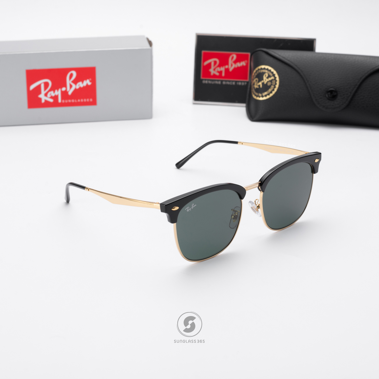 Ray Ban Clubmaster RB4418D 601/31 Black on Green