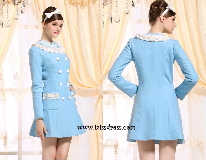 ***พรีออเดอร์***เสื้อโค้ท เสื้อกันหนาวสีฟ้าขาว