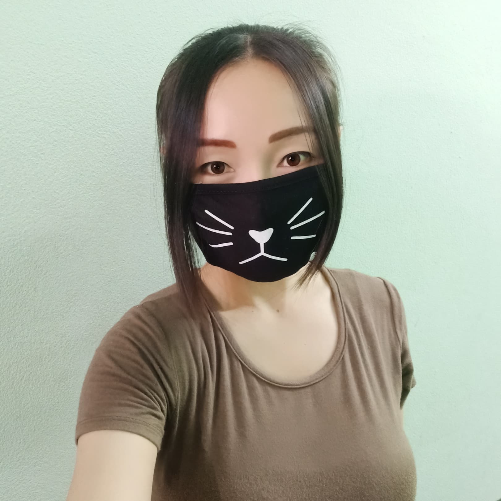 ผ้าปิดจมูกแฟชั่น ลายอีโมชั่นน่ารัก สีดำ Emotion Black