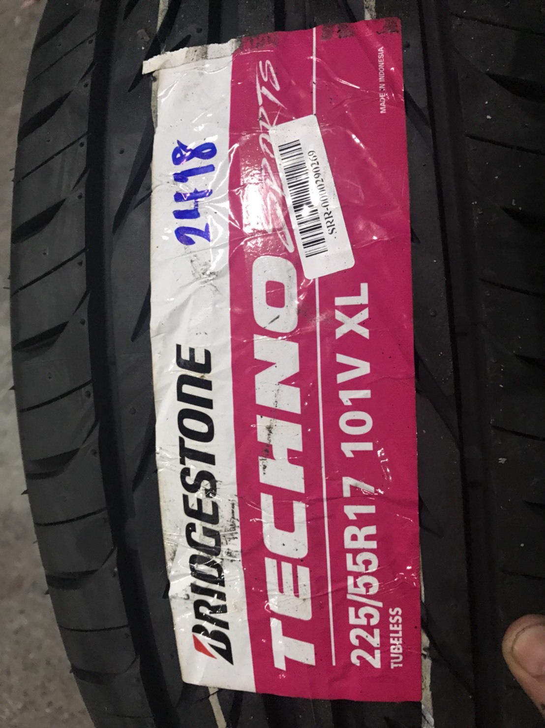 BRIDGESTONE TECHNO SPORTS 225-55-17 เส้น 3800 ปกติ 5500