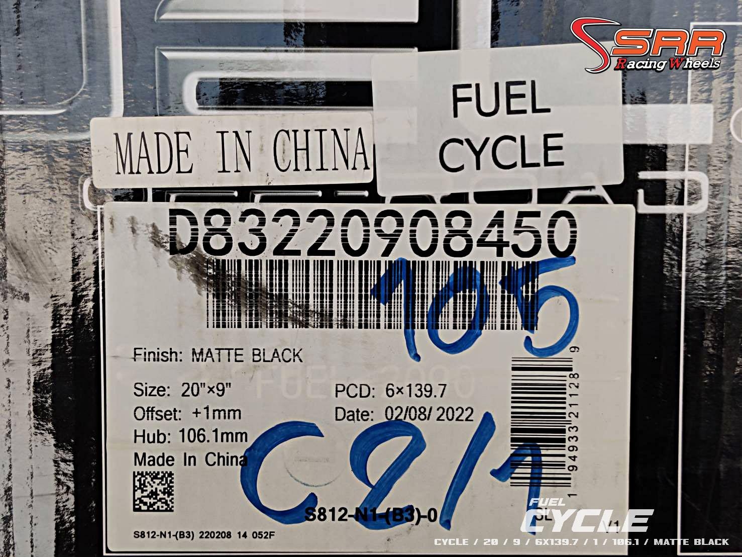 FUEL : CYCLE 20X9 6X139.7 1 ดำด้าน