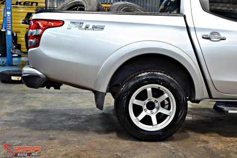 ล้อซิ่ง สายคลีน TE37SUV หยอดแดง สีซิลเวอร์