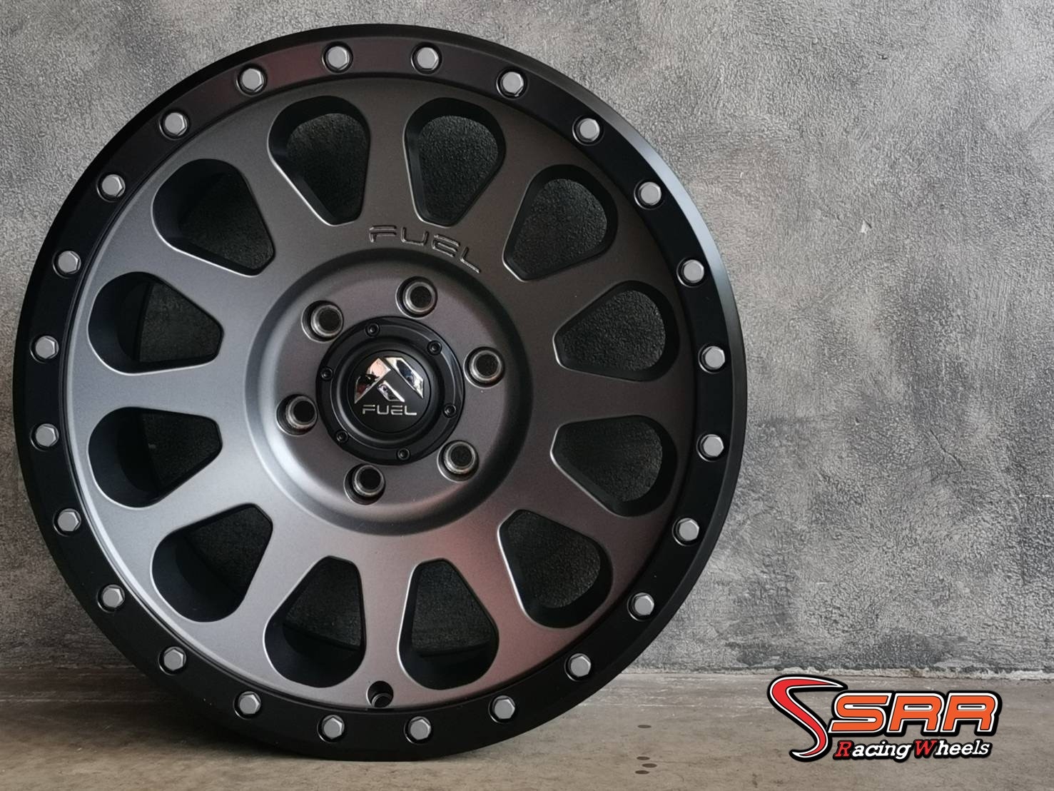 FUEL : VECTOR 18X9 61X39.7 20 MATTE GRAY/BLACK RING (กันด้านขอบดำ)