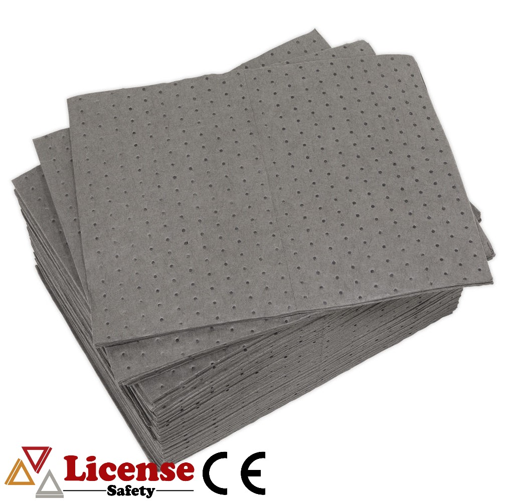 วัสดุดูดซับสารเคมีเหลว แบบแผ่น สีเทา Universal Absorbent pads