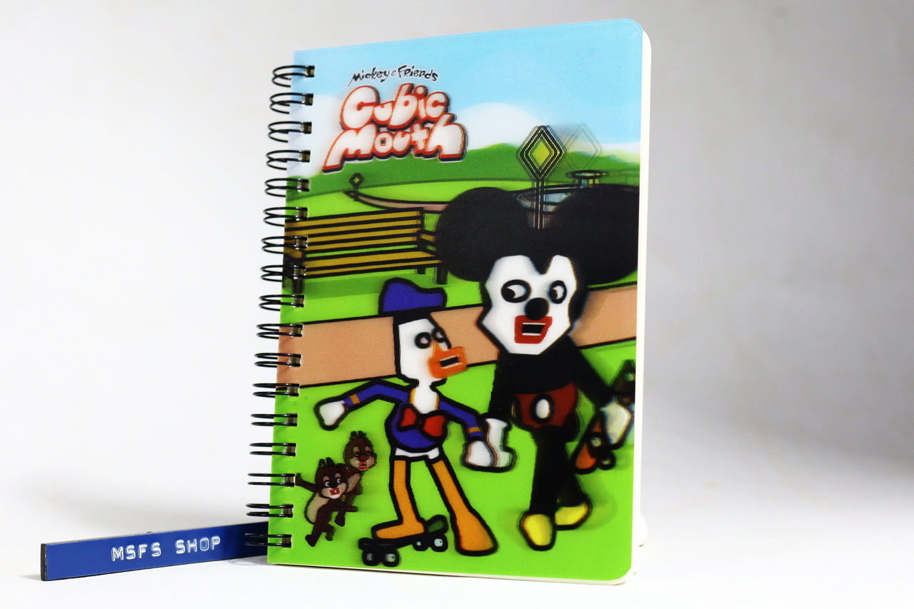 [มือสอง] สมุดโน้ต Mickey & Friends Cubic Mouth ปกพลาสติก 3D