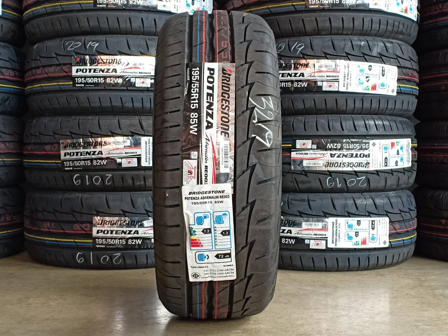 ยางมาใหม่ BRIDGESTONE RE003 195/55-15 ปี19 ราคาพิเศษ