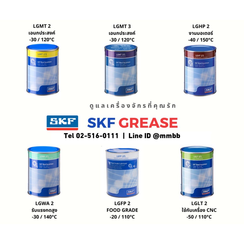 จารบีลูกปืน SKF LNMT 3A/1 NLGI 3 (1 kg) Bearing Grease General purpos จาระบี 1 กิโลลกรัม