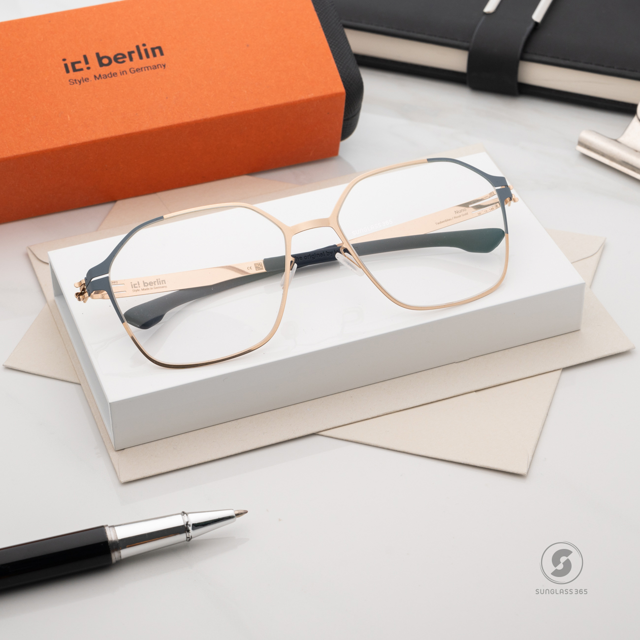 กรอบแว่น IC BERLIN Nuno Taubenblau Rose Gold
