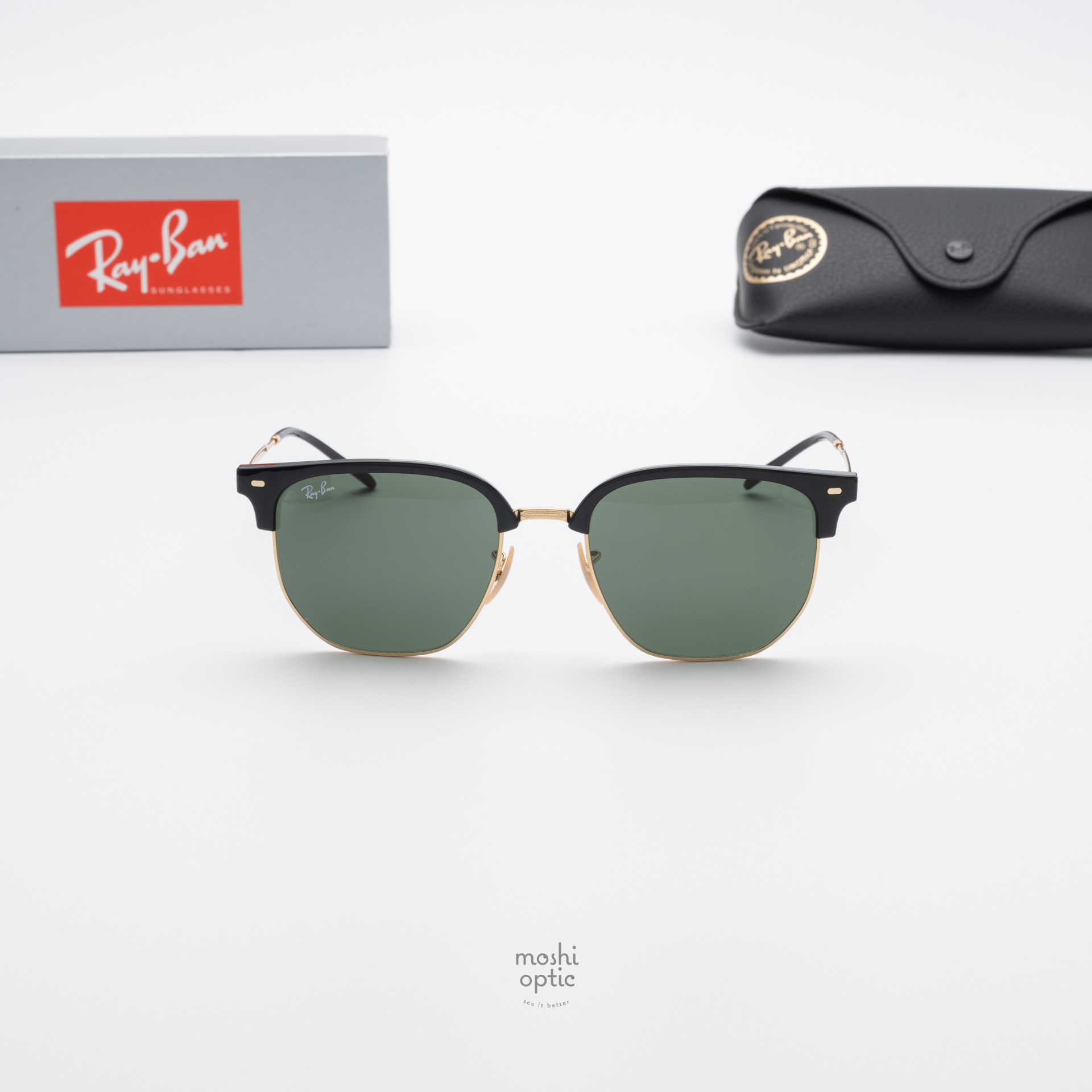 Ray-Ban New Clubmaster RB4416F 601/31 Black on Green
